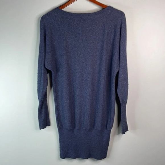 TALULA Fuzzy Cashmere Angora Tunic Sweater Blue Dolman Sleeve Round Neck Size S - Picture 6 of 11